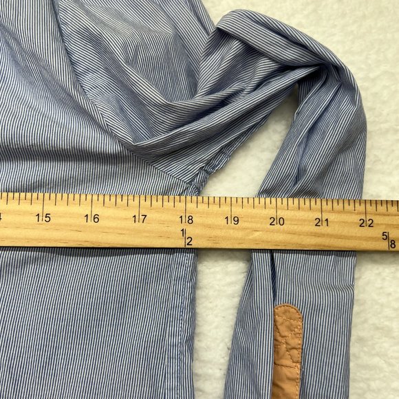 J. Crew | Pinstripe Tunic with Pockets and Tan Accents Long Sleeve Size XS - Picture 9 of 14